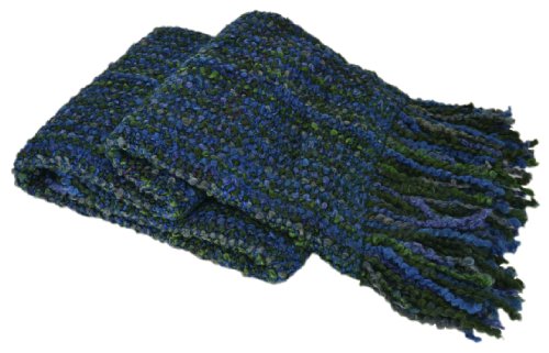 Bedford Cottage Kennebunk Home Stria Multi-Color Luxurious Woven Throw, 3'4" x 5'10", Peacock