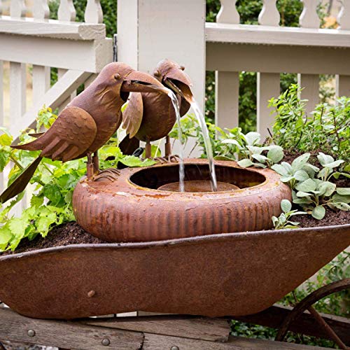 Park Hill Collection EAG82178 Folk Art Crows Fountain, 24-inch Length