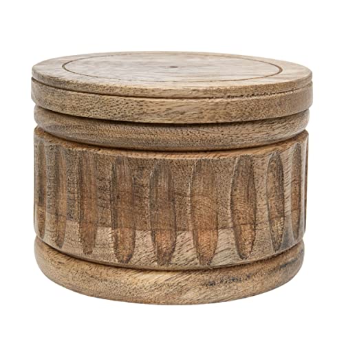 Foreside Home & Garden Carved Natural Wood Salt Cellar