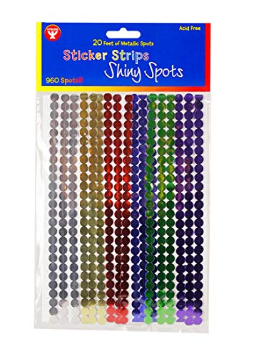 Hygloss Products 94202 Shiny Spots Sticker Strips 960 pieces assorted colors