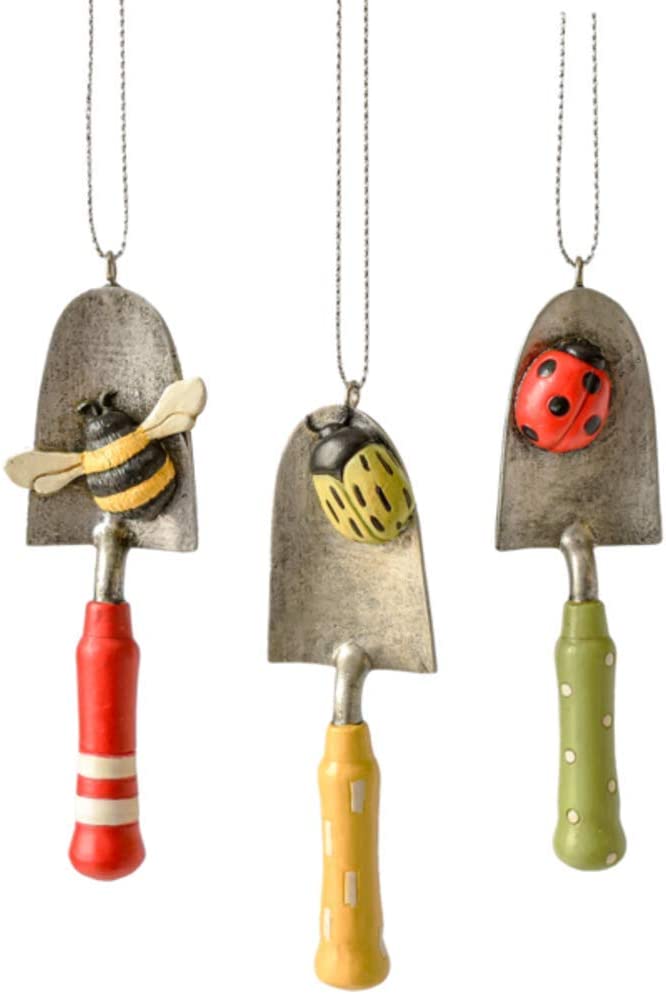 Ganz MX179765 Bug Garden Tool Ornaments, Set of 3, 3.75 Inches Height, Multicolor