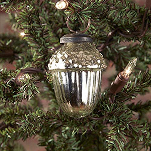 Country House Collection 89554 Silver Acorn Mercury Hanging Ornament, 2-inch Height