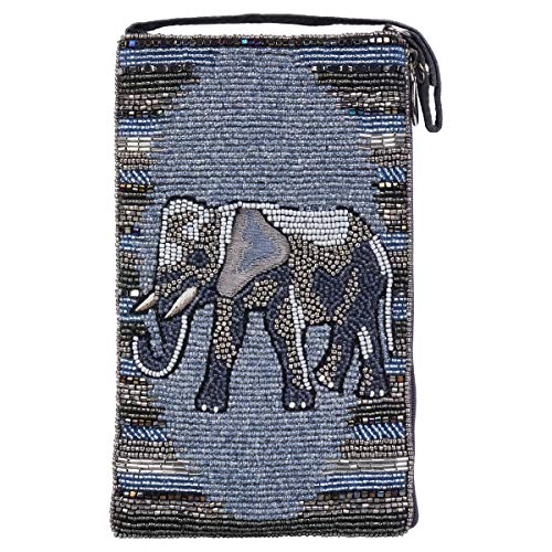 Bamboo Trading Company Elephant Cell Phone or Club Bag with a separate, secure side zip pocket for cash and credit cards, 7-inch Height, Multicolor