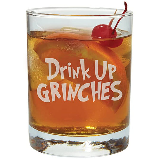 Carson Home Grinches Rocks Glass, 4.25-inch Height, 12 oz