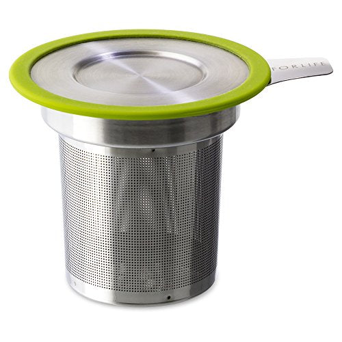 FORLIFE Brew-in-Mug Extra-Fine Tea Infuser with Lid, Lime