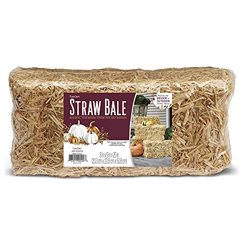 FloraCraft Straw Bale, 9-Inch by 8-Inch by 20-Inch, Natural