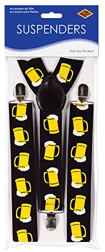Beistle Beer Mug Suspenders (adjustable) Party Accessory  (1 count) (1/Pkg)