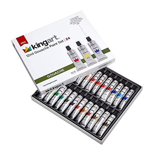 KINGART‚Äö√ë¬¢ 12ml Gouche Paint Set, Set of 24