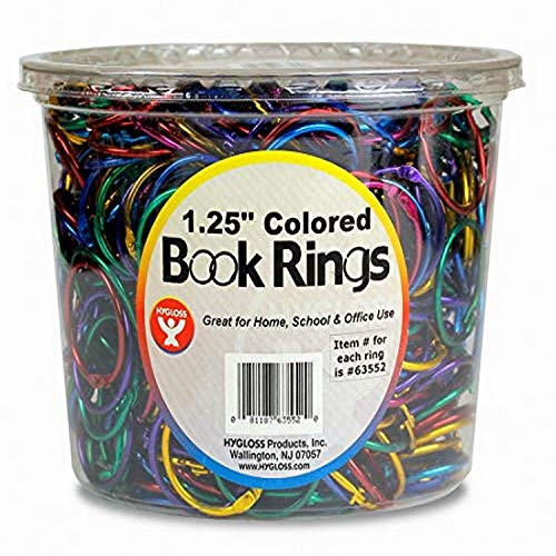 Hygloss Products, Inc Book Rings, 1 1/4 inch, Assorted Colors