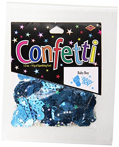 Beistle Baby Boy New Arrival Gender Reveal Shower Themed Plastic Confetti, 1 Pack, Multicolored