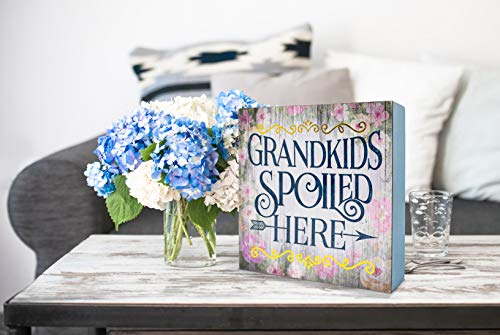 Spoontiques Grandkids Spoiled Here Box Sign, Multicolored