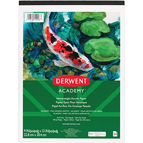 ACCO (School) Derwent Academy Paper Pad, Heavyweight, Acrylic, 24 Sheets, 9" x 12" (54996)