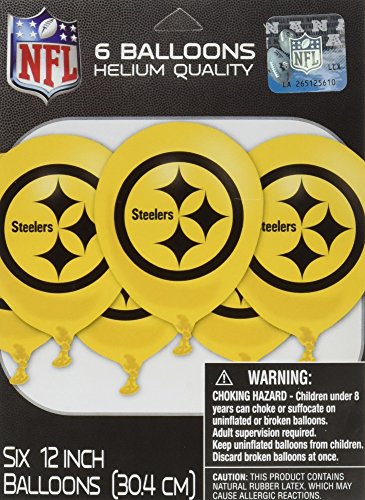 Amscan "Pittsburgh Steelers Collection" Printed Latex Balloons, Party Decoration