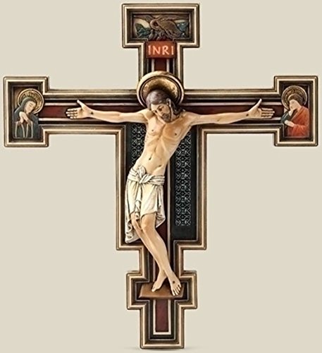 Roman, Inc Resin San Damiano Byzantine Wall Cross Crucifix, 10 1/4 Inch