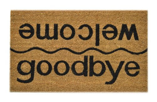 Imports Decor Vinyl Back Coir Doormat, Welcome-goodbye, 18-Inch by 30-Inch