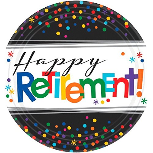 Amscan "Happy Retirement" Round Party Plates, 10.5", 8 Ct.