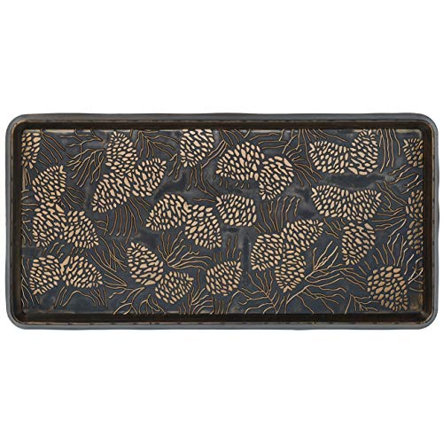 Larry Traverso Pine Cone Rubber Boot Tray, 32 x 16 inches, One-Piece Seamless Construction, Durable Vulcanized Rubber, Year Round Use Indoors or Outdoors, Copper