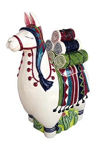Blue Sky Clayworks Clayworks Llama Cookie Jar, Multicolor