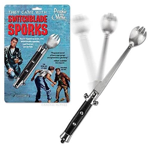 Archie Mcphee Switchblade Spork Novelty Gag Portable Lunch Tool