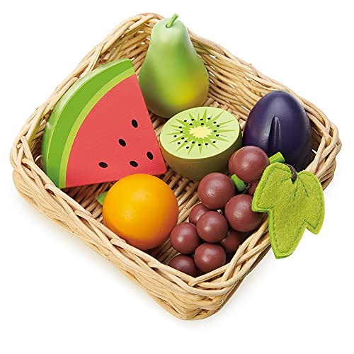Tender Leaf Toys - Fruity Basket - Pretend Food Play Supermarket Shopping Game Accessories 3+