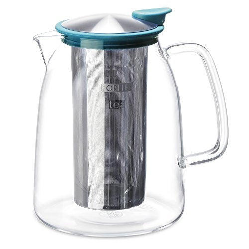 FORLIFE Mist Iced Tea Jug with Basket Infuser, 68-Ounce, Turquoise