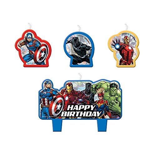 Amscan Marvel Avengers Powers Unite Superhero Birthday Candles Kit - 4 pcs