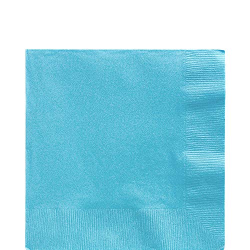 Amscan Big Party Pack Luncheon Paper Napkins, 6.5" x 6.5", Caribbean Blue