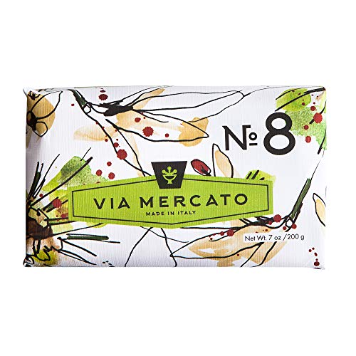 European Soaps Via Mercato Italian Soap Bar (200g), No. 8 - Clove, Vanilla Flower and Orange