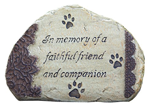 Napco 11277 Pet Memorial Stone with Inscription, 8 x 12