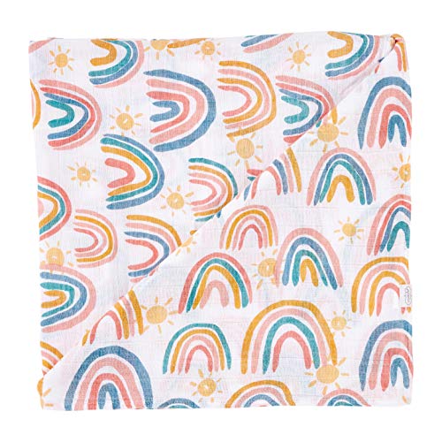 Mud Pie Muslin Swaddle,‎47" x 47",Rainbow