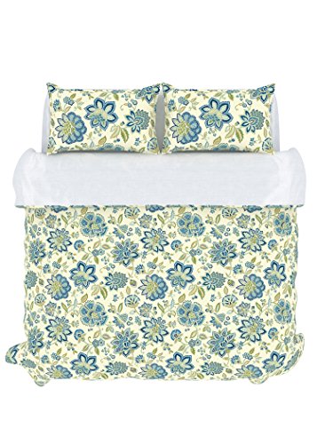 Belle Maison Stylemaster Home Products Colorfly Bella 210 Thread Count Duvet Cover Set, King, Cerulean