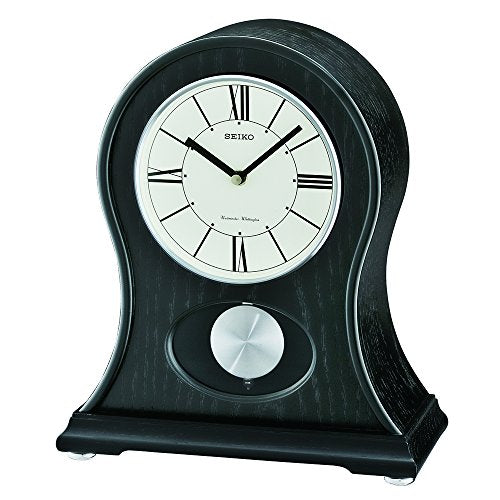 Seiko Distressed, Black Rounded Chime Mantel Clock