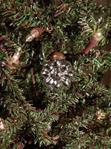 Country House Collection 92968 Silver Mercury Flower Hanging Ornament, 1-inch Height