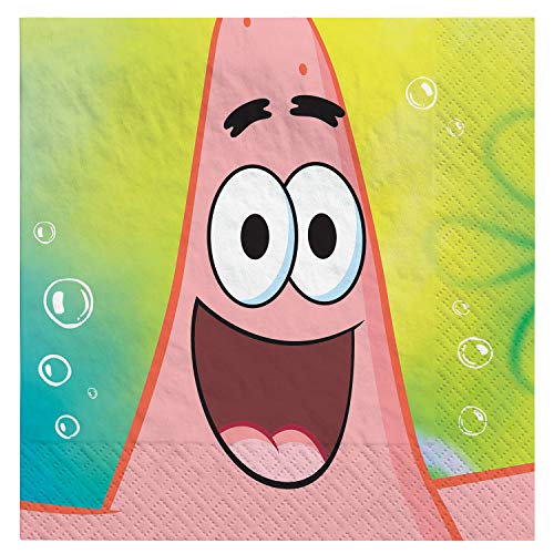 Amscan SpongeBob Luncheon Paper Napkins - 6.5" x 6.5" | Multicolor | Pack of 16