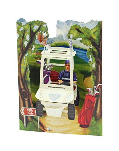 SANTORO 3D Swing Greeting Card, Golf Buggy