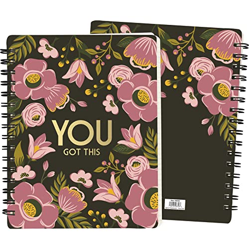 Primitives by Kathy Rosy Floral Design You Got This Spiral Notebook (120 Pages)