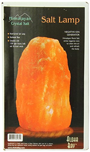 Aloha Bay Himalayan Salt Lamp 10 Inch Wood Base
