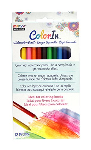 Uchida, 12 Piece, Colorin Watercolor Pencil Set, Assorted Colors