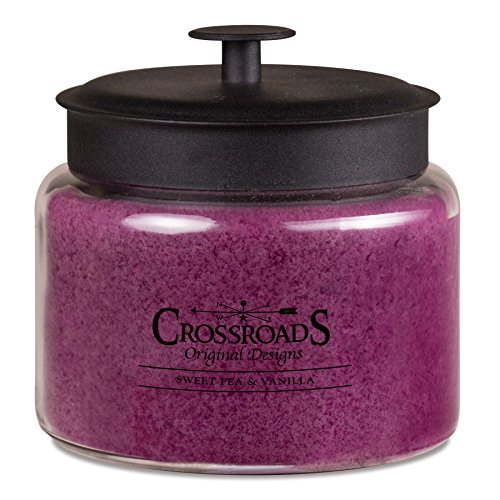 Crossroads Sweet Pea & Vanilla Scented 4-Wick Candle, 64 Ounce