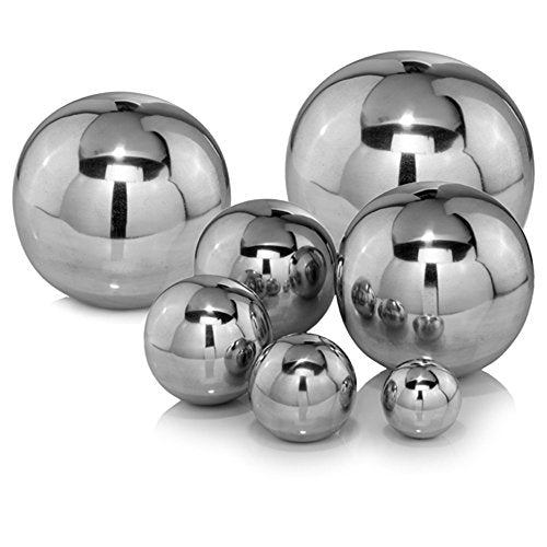 Modern Day Accents Sphere/12 D Bola Polished, Aluminum, Filler, Tabletop, Modern, Buffed, Circle, Home, Office, Sphere, 12" Diameter, Silver