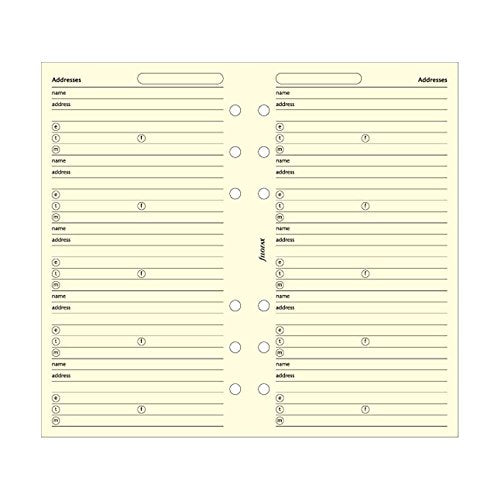 Rediform FILOFAX Name/Address/Telephone Refill for Personal & Personal Compact Size, 24 Sheets, Cream (B130253)