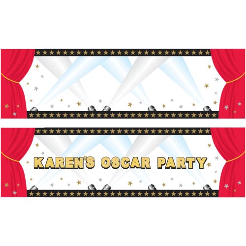 Amscan Hollywood Personalized Giant Sign Party Banner, 120 stickers, 65" X 20"