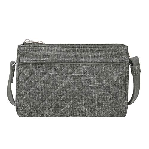 Travelon Anti-Theft Boho Clutch Crossbody Cross Body Bag, Gray Heather, One Size