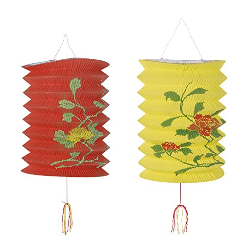 Beistle Chinese Flower Paper Lantern (2 Pcs) -1 Pack, Multicolored