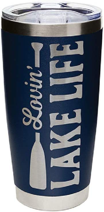 Carson Lake Life Stainless Steel Tumbler, 20oz (Blue)