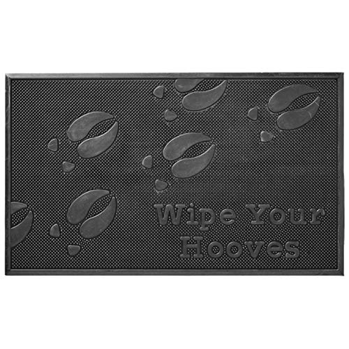 Larry Traverso Wipe Your Hooves Pin Dot Rubber Doormat, 18 x 30 inches, High-Traction, Year-Round Use, Low Profile, Black