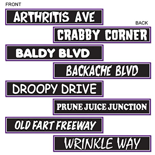Beistle Hill Street Sign Cutouts-4 Pcs, 4" x 24", Black/White/Purple
