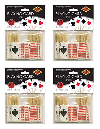 Beistle Playing Card Picks 200 Piece, 2.5", Multicolored