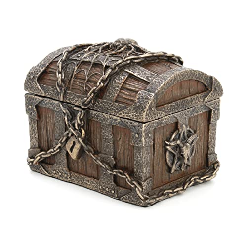 Unicorn Studio Veronese Design 3 1/8" Pentagram Goat Head Mystic Heirloom Chest Cold Cast Resin Bronze Finish Statue