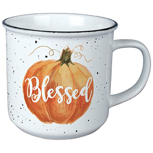 Carson Home Blessed Pumpkin Vintage Mug, 3.75-inch Length, 13 oz
